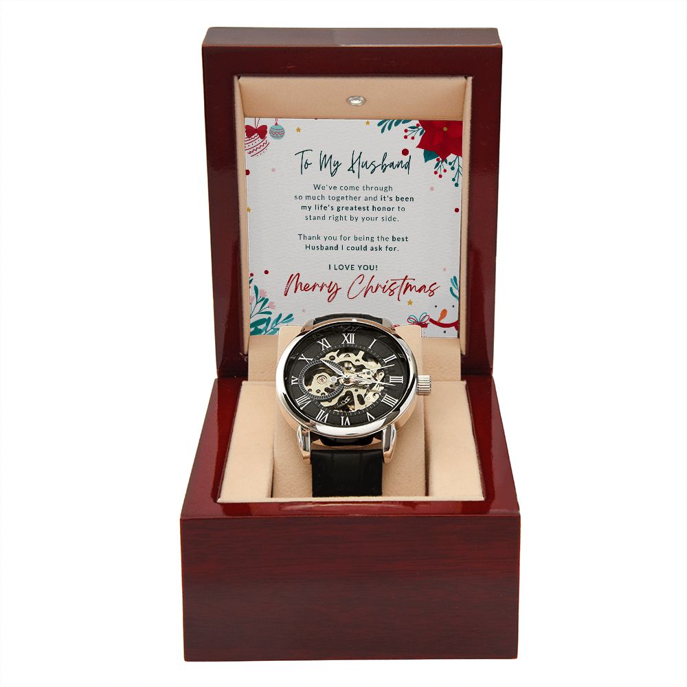 Merry Christmas Husband Open Work Watch