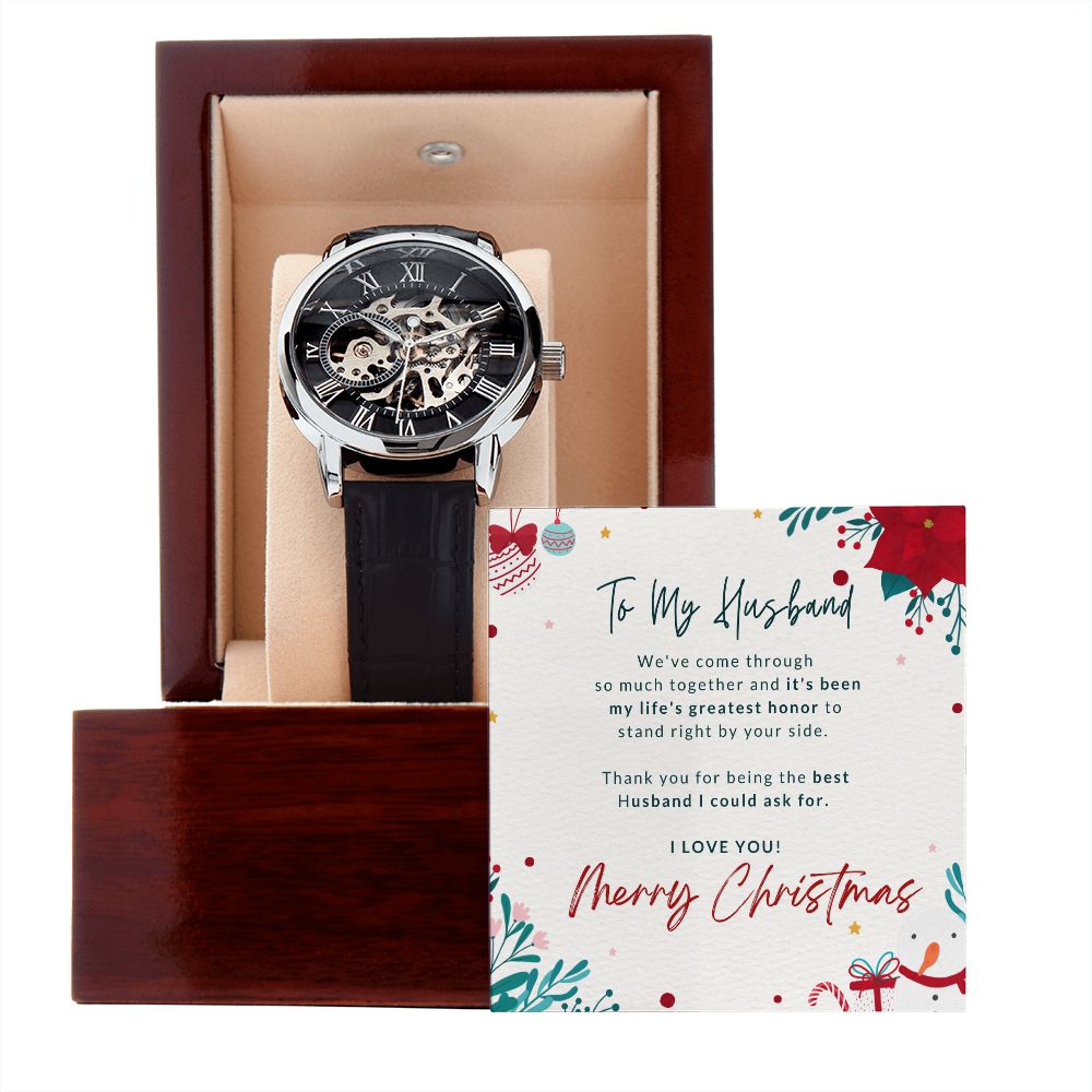 Merry Christmas Husband Open Work Watch