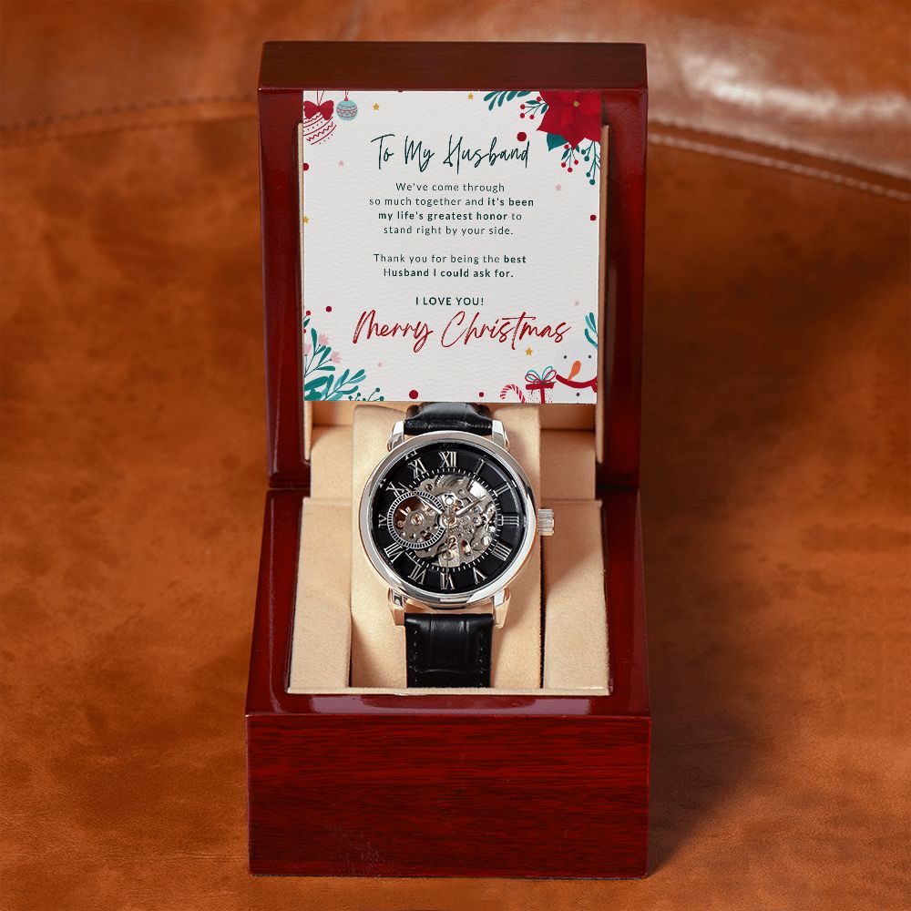 Merry Christmas Husband Open Work Watch