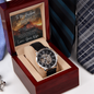 To My Husband A Great Dad Openwork Watch With Mahogany Box