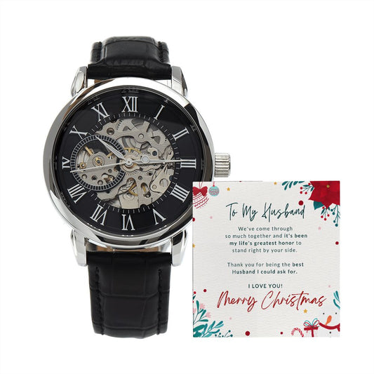 Merry Christmas Husband Open Work Watch