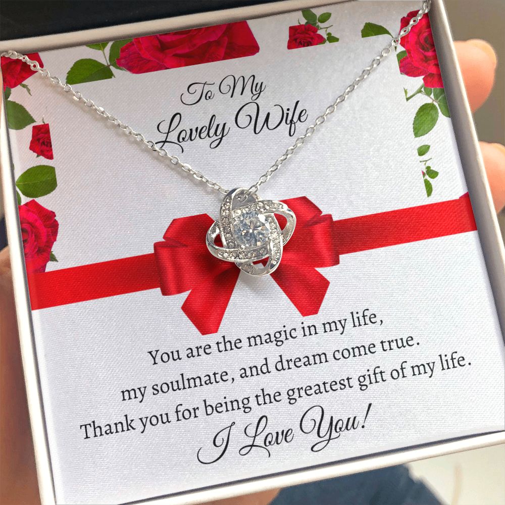 To My Lovely Wife Love Knot Necklace