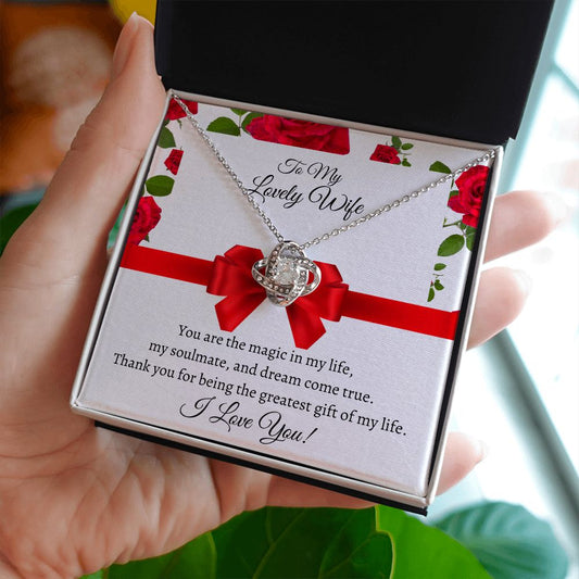 To My Lovely Wife Love Knot Necklace