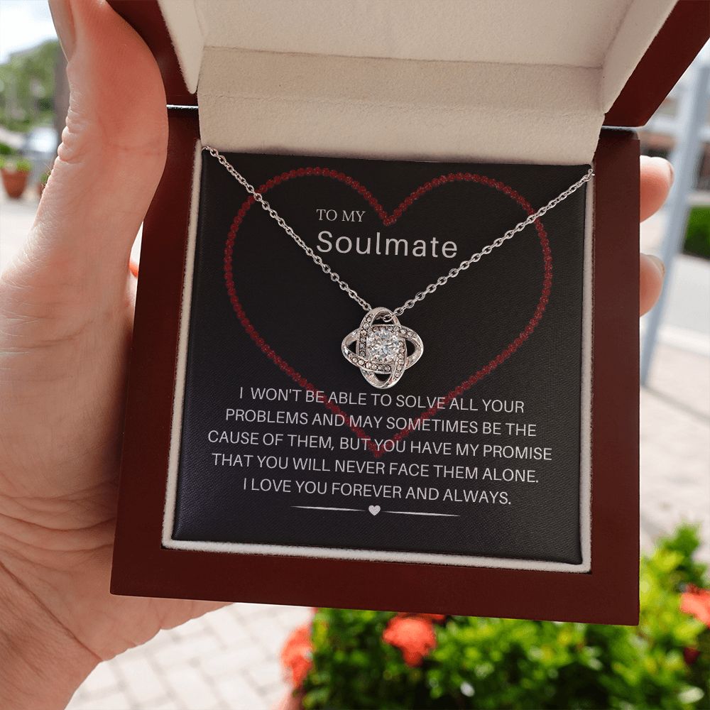 To My Soulmate Infinity Love Knot Necklace