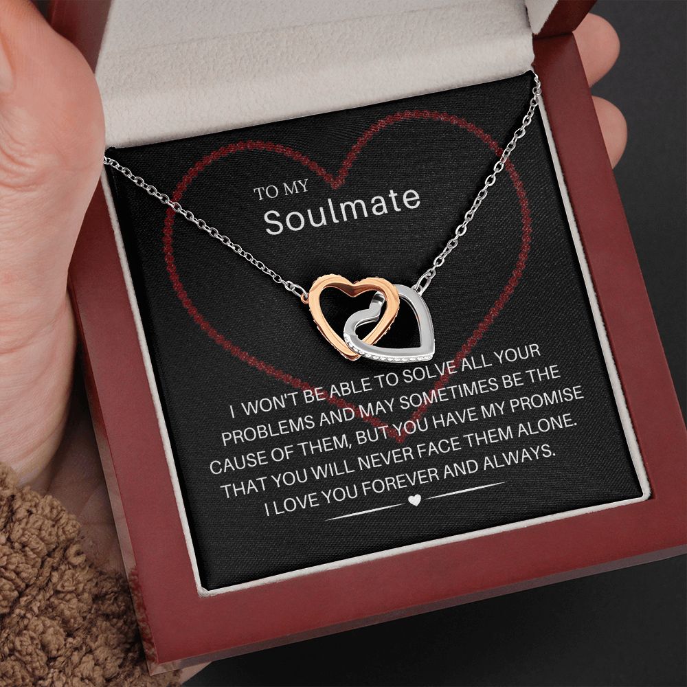 To My Soulmate Double Hearts Two Toned