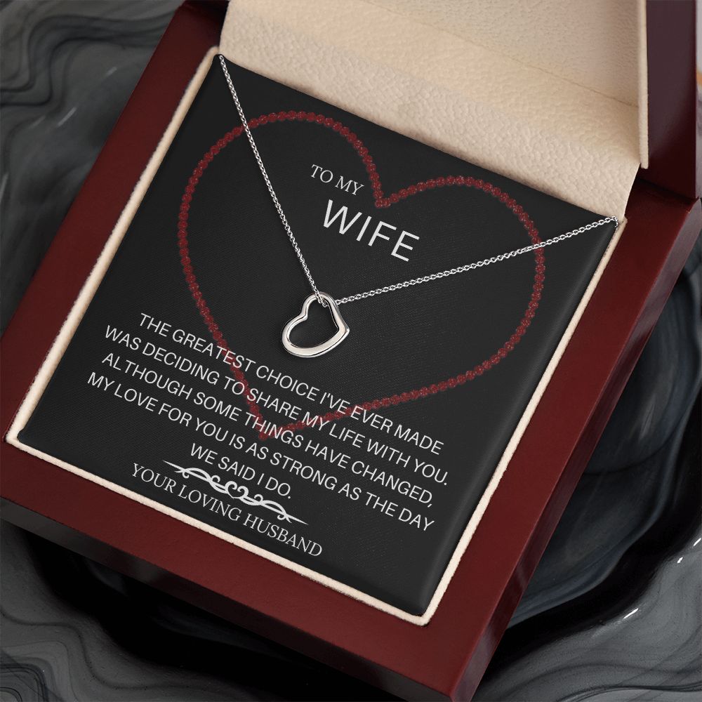 To My Wife One Heart Necklace