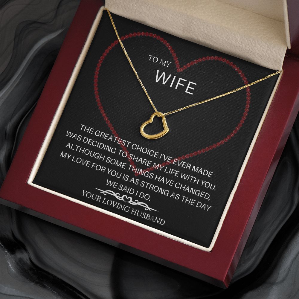To My Wife One Heart Necklace