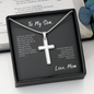 To My Son, Love Mom - Stainless Steel Cross Necklace