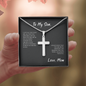 To My Son, Love Mom - Stainless Steel Cross Necklace
