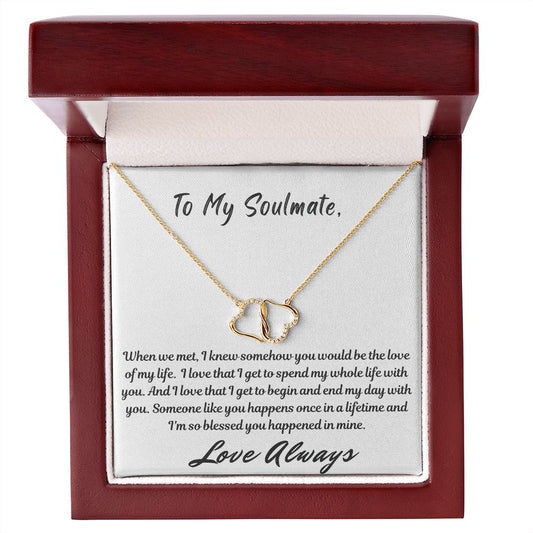 To My Soulmate 10K Gold Everlasting Love Necklace