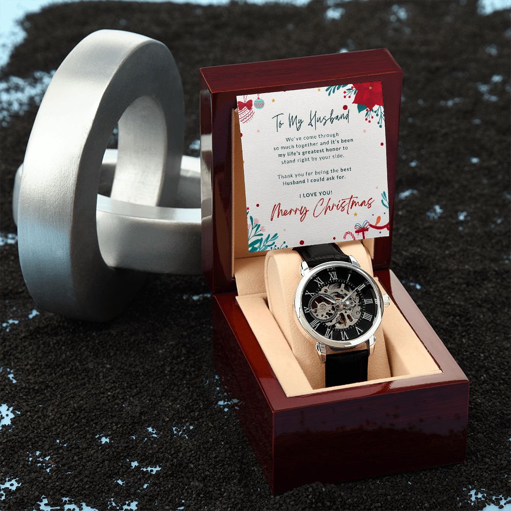 Merry Christmas Husband Open Work Watch