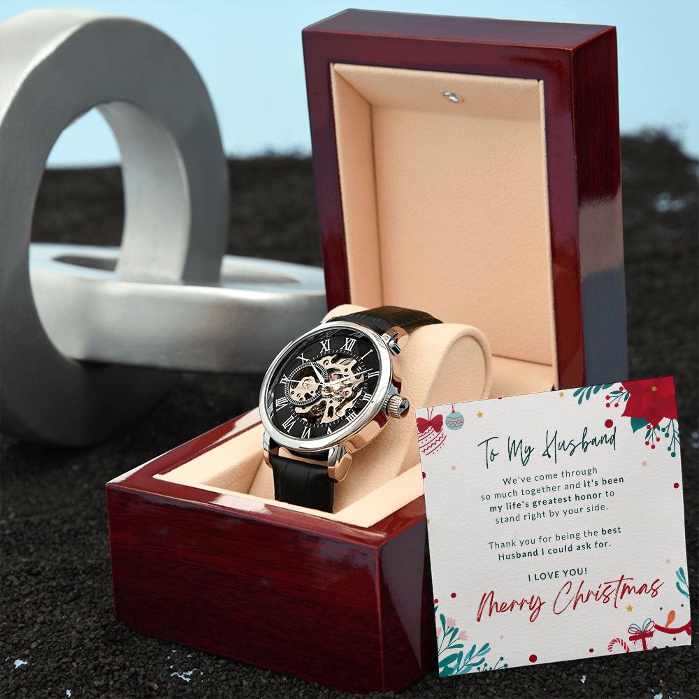 Merry Christmas Husband Open Work Watch