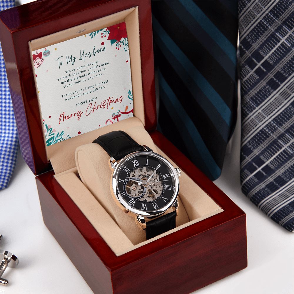 Merry Christmas Husband Open Work Watch