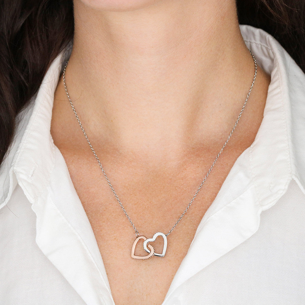 To My Granddaughter Interlocking Heart Necklace