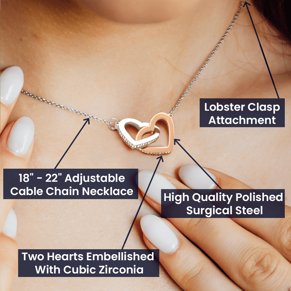 To My Granddaughter Interlocking Heart Necklace