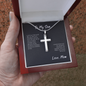 To My Son, Love Mom - Stainless Steel Cross Necklace